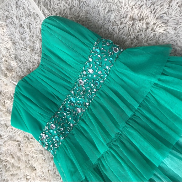 Ombré Green and Aqua Strapless Dress! - Picture 2 of 3